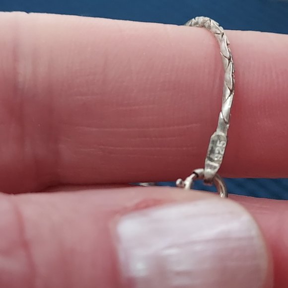 Sterling Lapis & gold leaf signed JKM Lea. - Picture 4 of 7